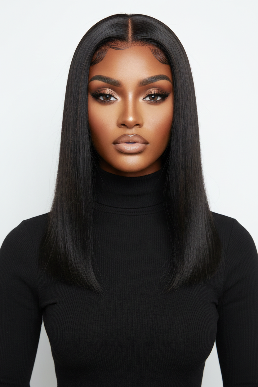 Vietnamese Bone Straight Double Drawn Short Bob Wig – HD Lace Front
