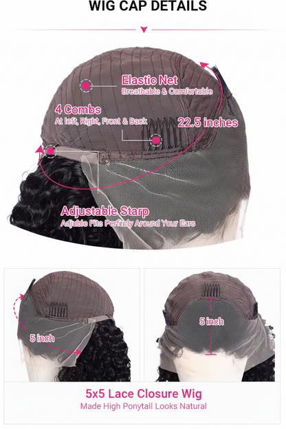 Deep Wave Curly Hair Unit Wig