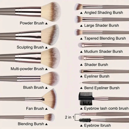 NetBoxx Pro Brush Set | 10 or 20 Piece Synthetic Makeup Brushes