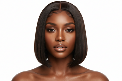 Vietnamese Bone Straight Double Drawn Short Bob Wig – HD Lace Front