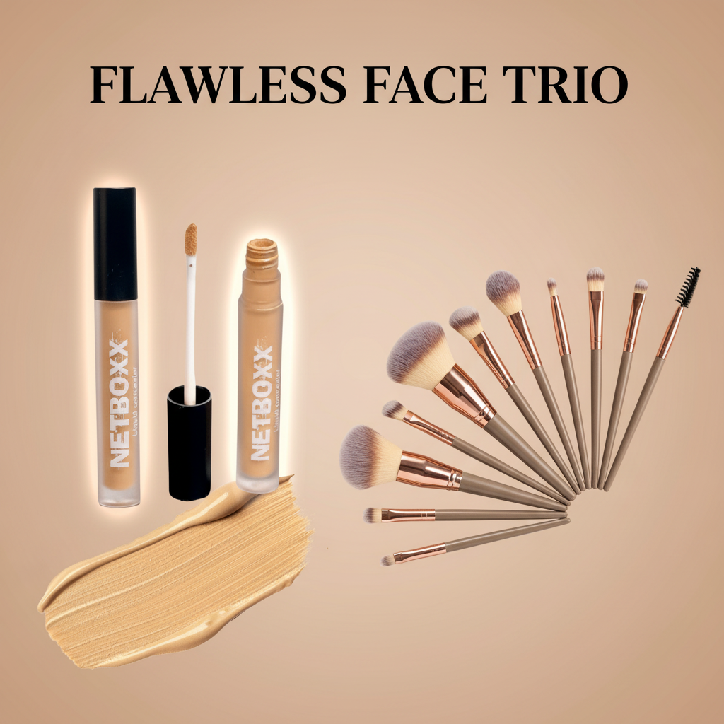 Flawless Face Trio - Concealer + Brush Set Bundle