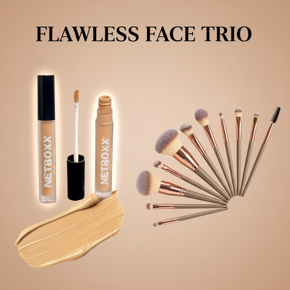 Flawless Face Trio - Concealer + Brush Set Bundle