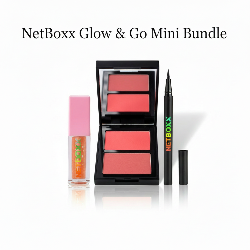 NetBoxx Glow & Go Mini Bundle - Blush, Liner &a  Lip Plumper Set