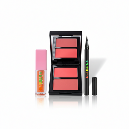 NetBoxx Glow & Go Mini Bundle - Blush, Liner &a  Lip Plumper Set