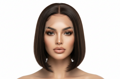 Vietnamese Bone Straight Double Drawn Short Bob Wig – HD Lace Front